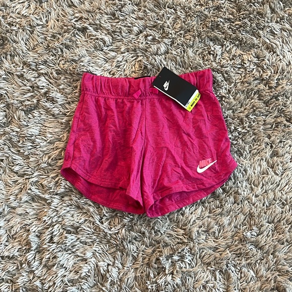 Nike Swoosh Drawstring Pink Jersey Shorts - Picture 3 of 6
